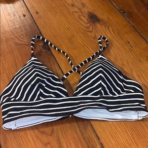 Striped bathing suit top
